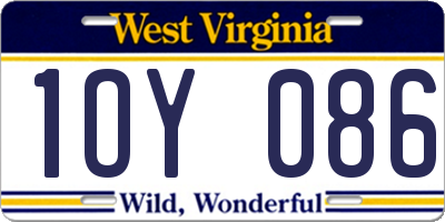 WV license plate 1OY086