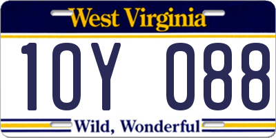 WV license plate 1OY088