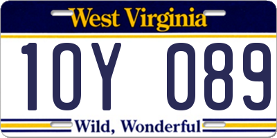 WV license plate 1OY089