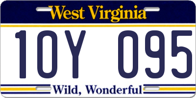 WV license plate 1OY095
