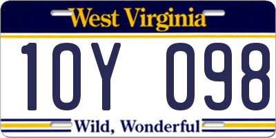 WV license plate 1OY098