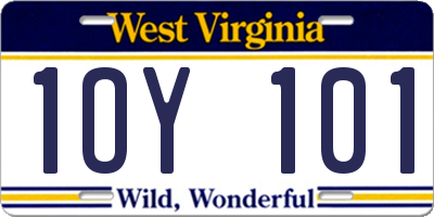 WV license plate 1OY101