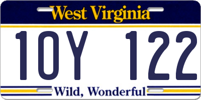 WV license plate 1OY122