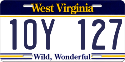 WV license plate 1OY127