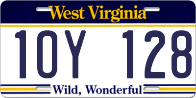 WV license plate 1OY128
