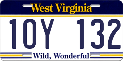 WV license plate 1OY132