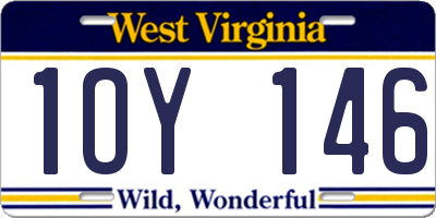 WV license plate 1OY146