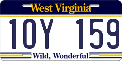 WV license plate 1OY159