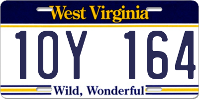 WV license plate 1OY164