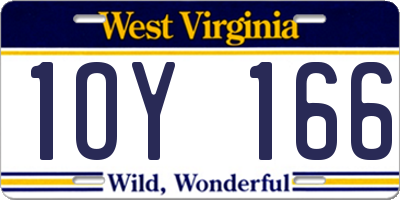 WV license plate 1OY166