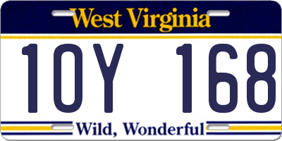 WV license plate 1OY168