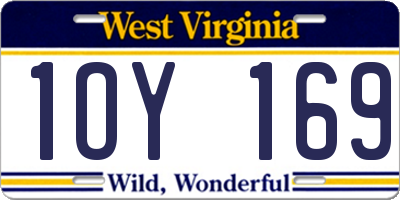 WV license plate 1OY169