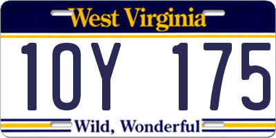 WV license plate 1OY175
