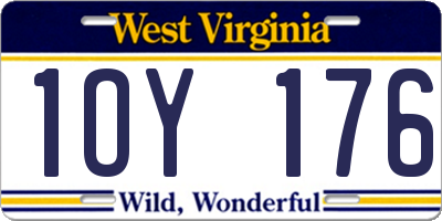 WV license plate 1OY176