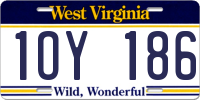 WV license plate 1OY186