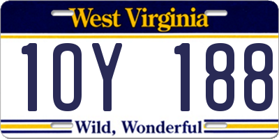 WV license plate 1OY188