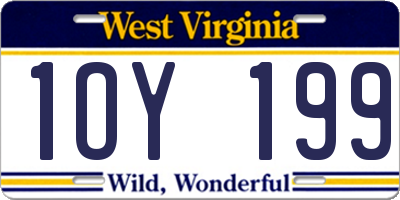 WV license plate 1OY199