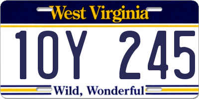 WV license plate 1OY245