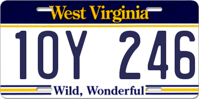 WV license plate 1OY246