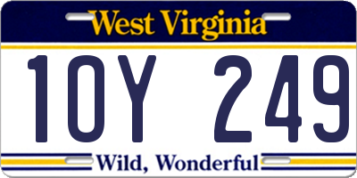 WV license plate 1OY249