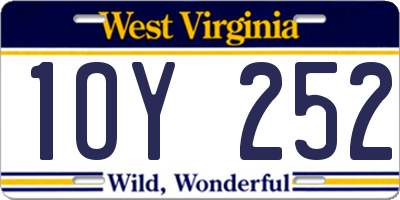 WV license plate 1OY252