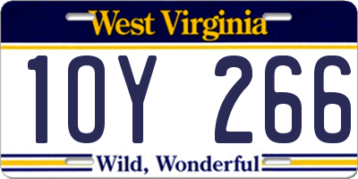 WV license plate 1OY266