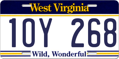 WV license plate 1OY268