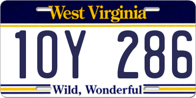 WV license plate 1OY286