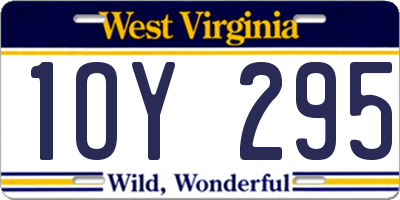 WV license plate 1OY295