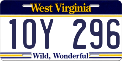 WV license plate 1OY296