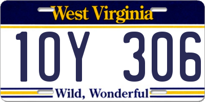 WV license plate 1OY306