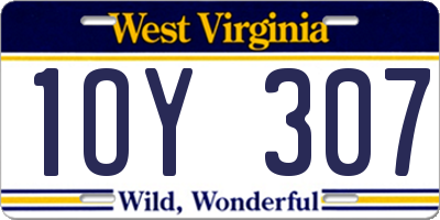 WV license plate 1OY307