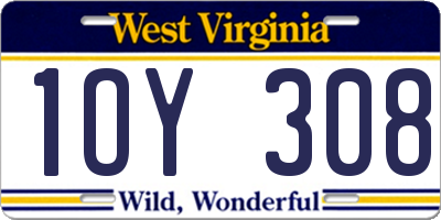 WV license plate 1OY308