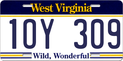 WV license plate 1OY309