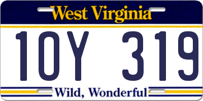 WV license plate 1OY319