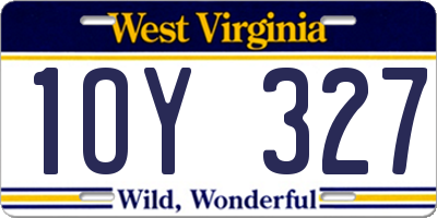 WV license plate 1OY327