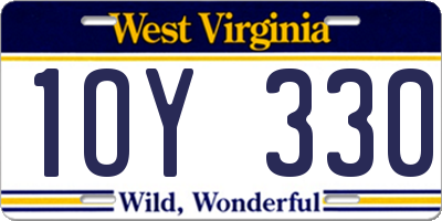WV license plate 1OY330