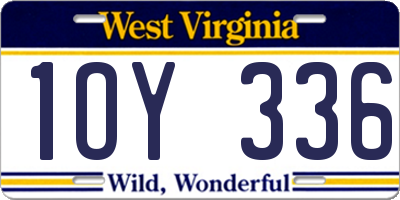 WV license plate 1OY336