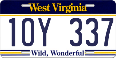 WV license plate 1OY337