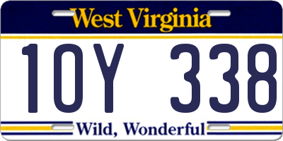 WV license plate 1OY338