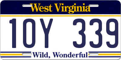 WV license plate 1OY339