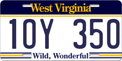 WV license plate 1OY350