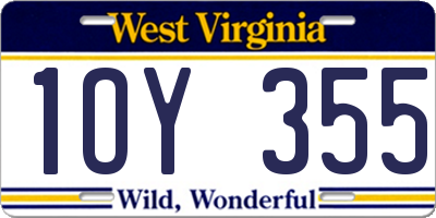 WV license plate 1OY355
