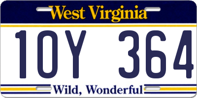 WV license plate 1OY364