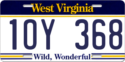 WV license plate 1OY368