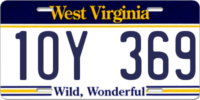 WV license plate 1OY369