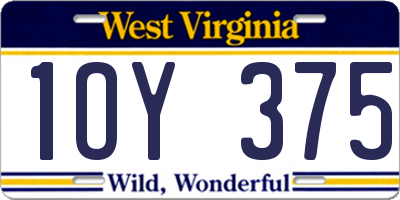 WV license plate 1OY375