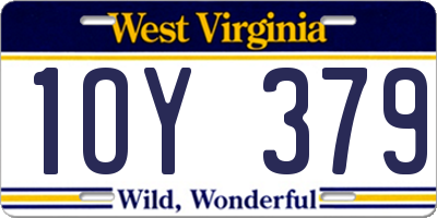 WV license plate 1OY379