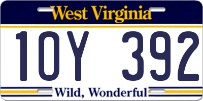 WV license plate 1OY392