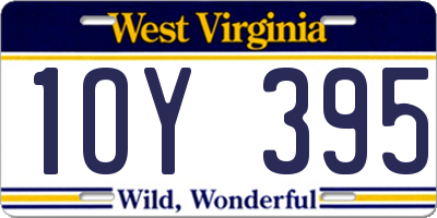 WV license plate 1OY395